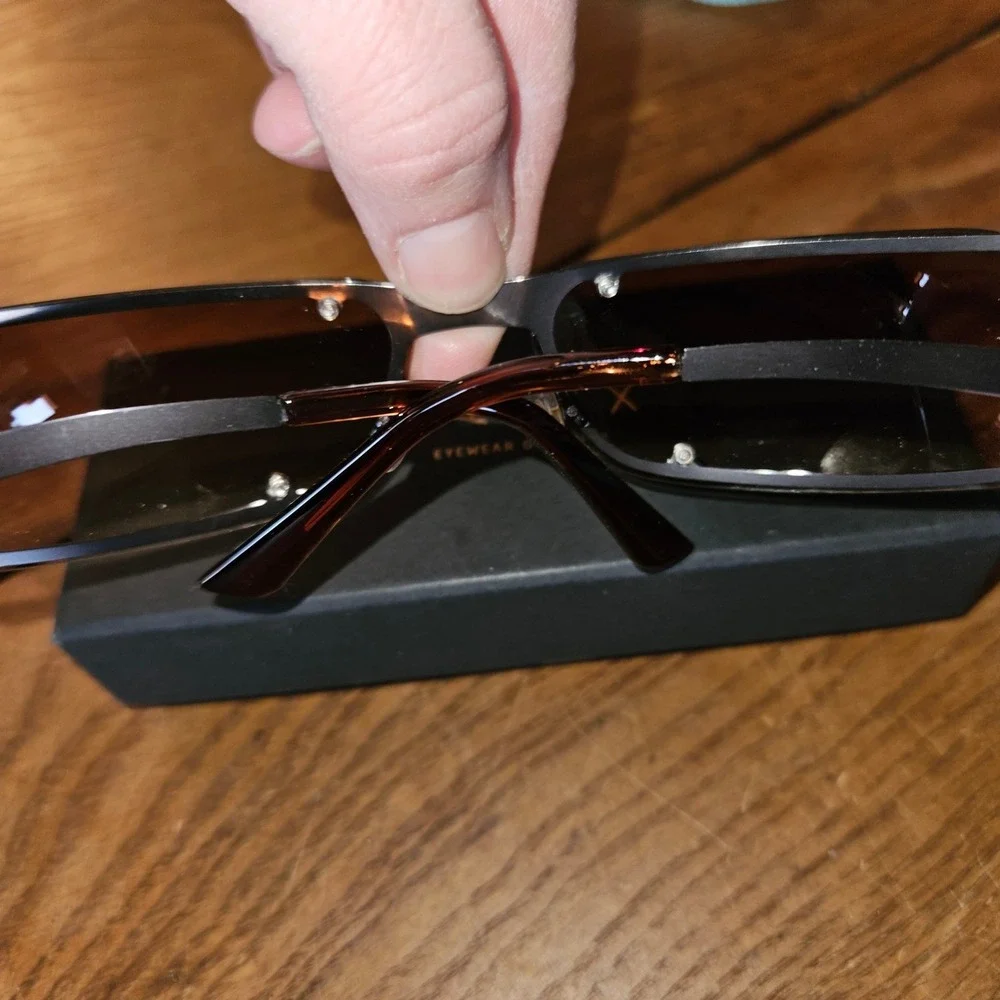 PAMIX Y2K Sunglasses Grey Frame Gradient Brown Lens B0BFNNDRKS New In Box‎
